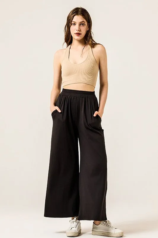 Stretch Yoga Knit Wide Leg Palazzo Pants sold by The Barefoot Brunette Boutique
