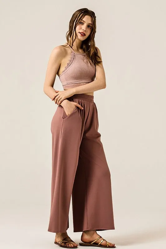 Stretch Yoga Knit Wide Leg Palazzo Pants sold by The Barefoot Brunette Boutique product image thumbnail 5