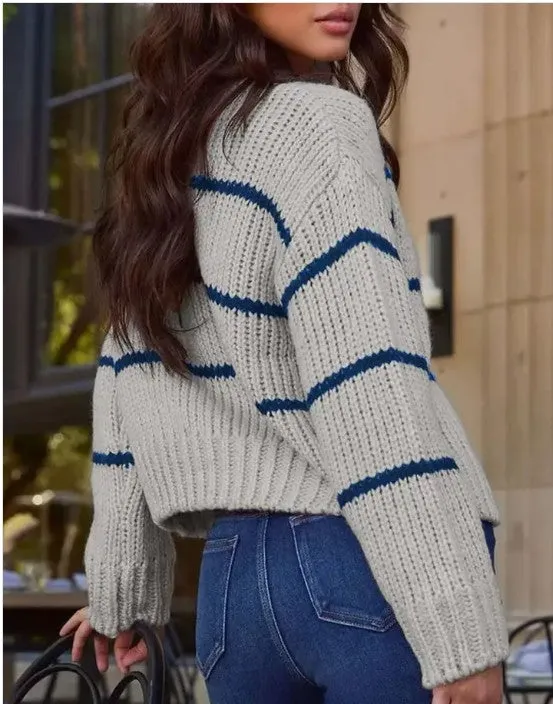 Striped Knit Sweater sold by The Barefoot Brunette Boutique product image thumbnail 2