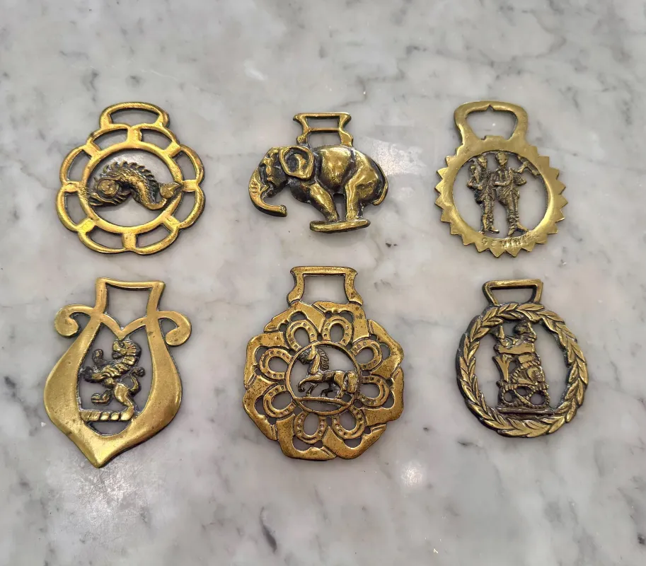 Horse Brass English Saddle Brass Medallions Vintage Horse Brass made in England sold by ThePopStyle