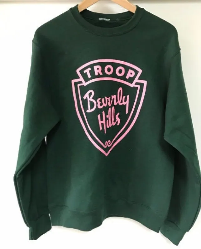 Troop Beverly Hills Movie California Pink and Green / Phyllis Nefler / Wilderness Girls / We dont need stinking patches shirt sold by ThePopStyle