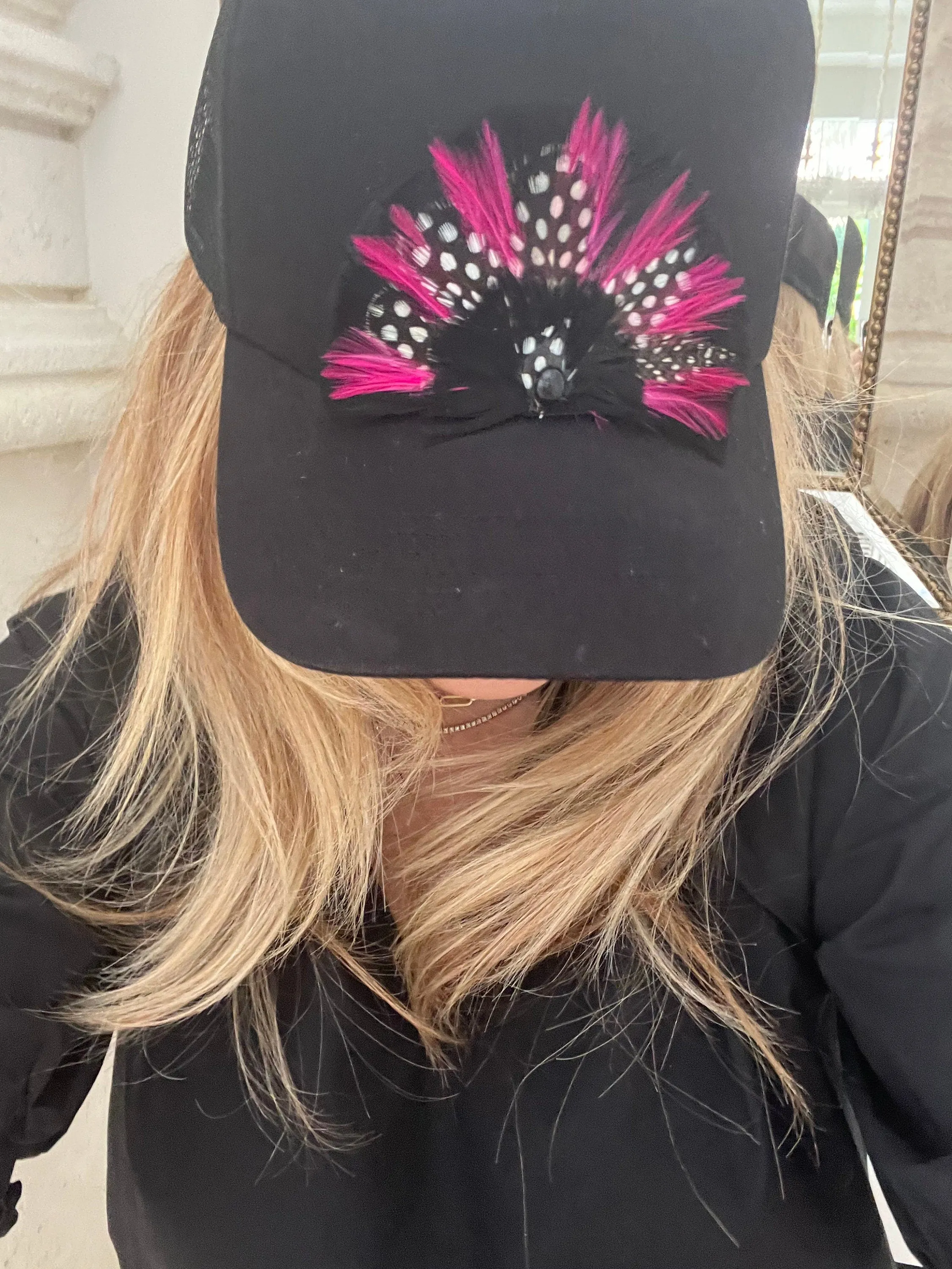 Feather Trucker Hat Western Feather SnapBack Hat Trendy Western Hat Nashville Hat sold by ThePopStyle product image thumbnail 4