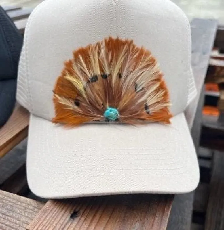 Feather Trucker Hat Western  Feather SnapBack Hat Trendy Western Hat Nashville Hat sold by ThePopStyle