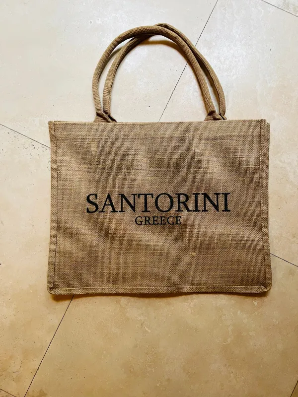 Greece Santorini Raffia Souvenir Tote Bag sold by ThePopStyle