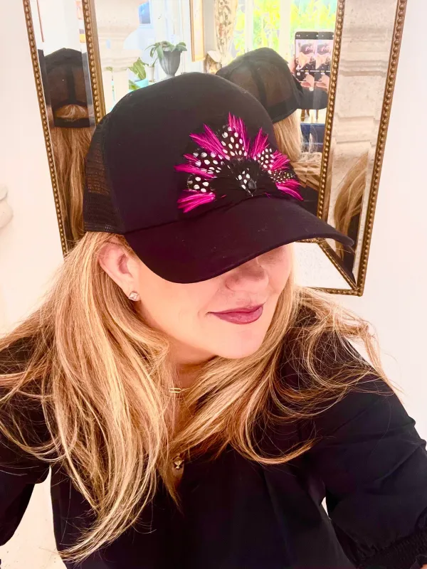 Feather Trucker Hat, Feather Foam Front Trucker Hat sold by ThePopStyle