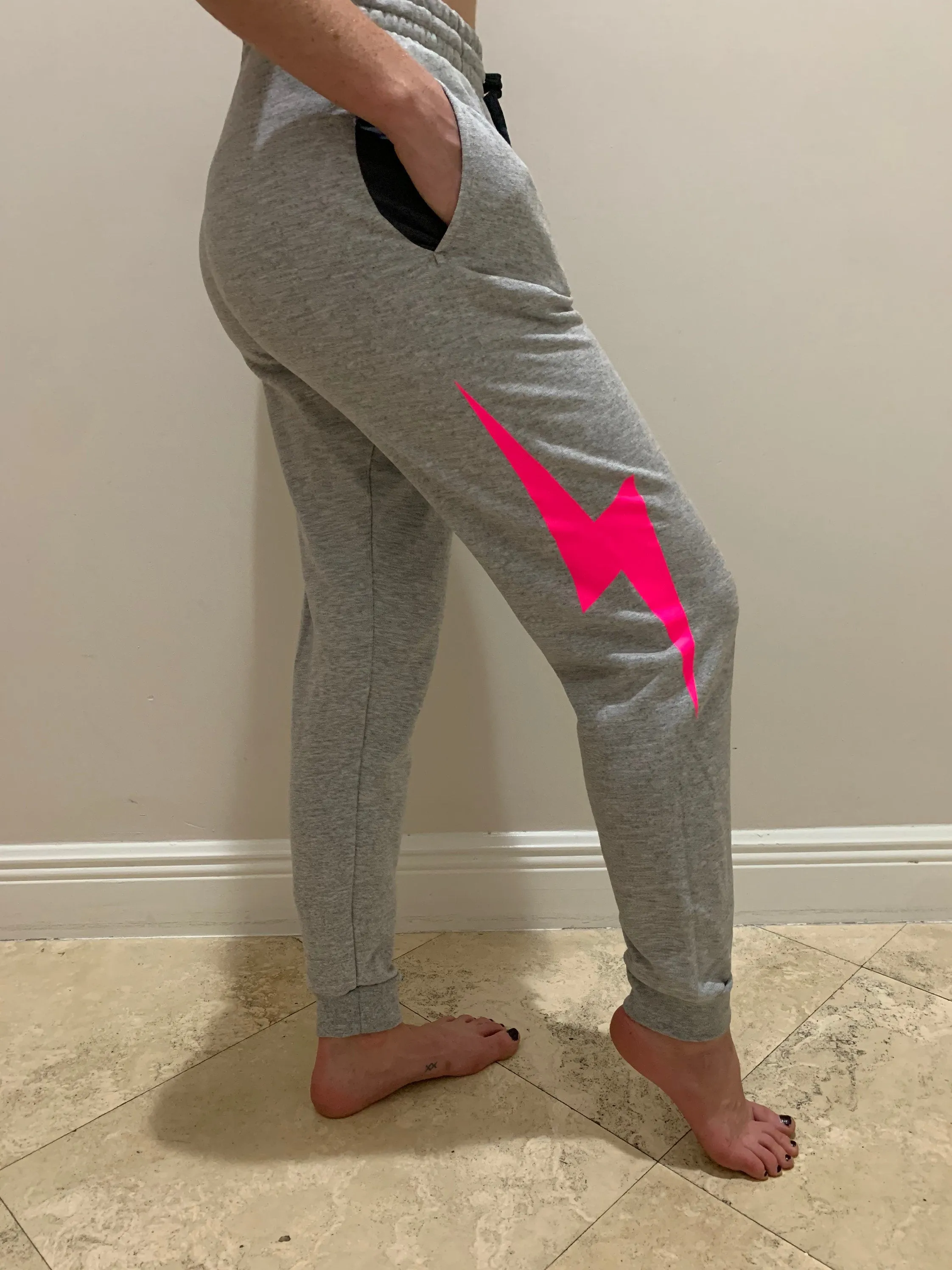 Lightening Bolt Sweatpants. Lightening Bolt joggers. fashion unisex joggers. sold by ThePopStyle product image thumbnail 4