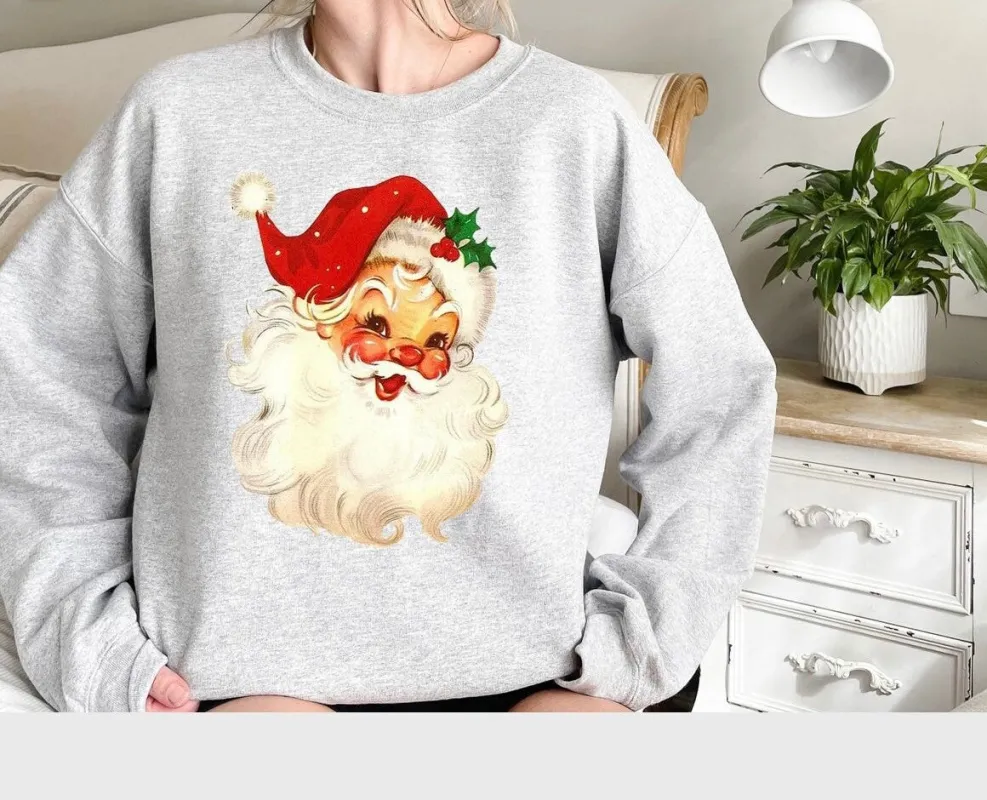 Vintage Santa Shirt, Retro Santa  Sweatshirt, Retro Christmas Shirt, Vintage Christmas Shirt sold by ThePopStyle