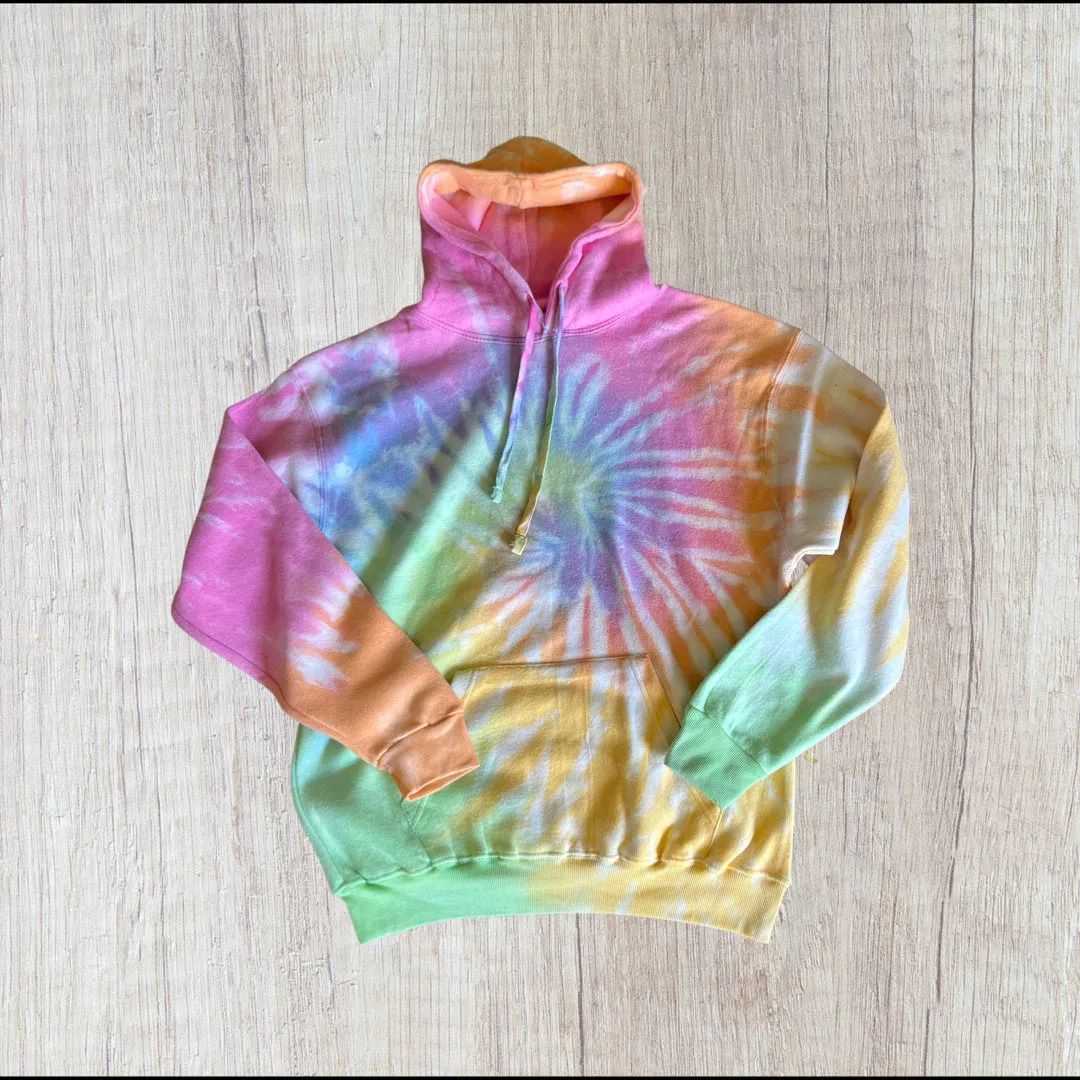 Spring tie dye colors pink purple aqua Tie Dye Hoodie Unisex Fit sold by ThePopStyle