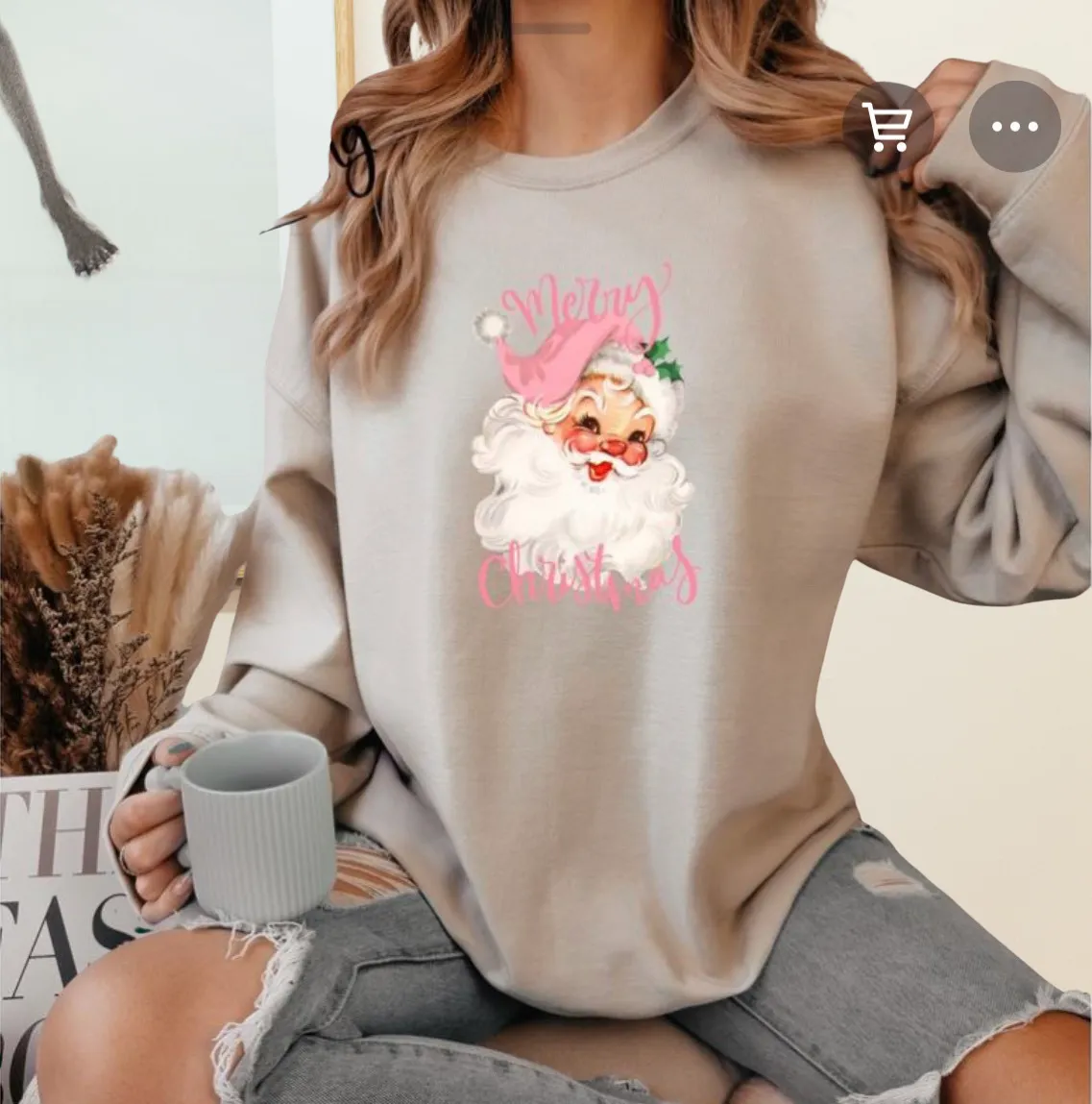 Merry Christmas Vintage Santa Sweatshirt, Retro Christmas Shirt, Vintage Christmas Shirt sold by ThePopStyle product image thumbnail 2