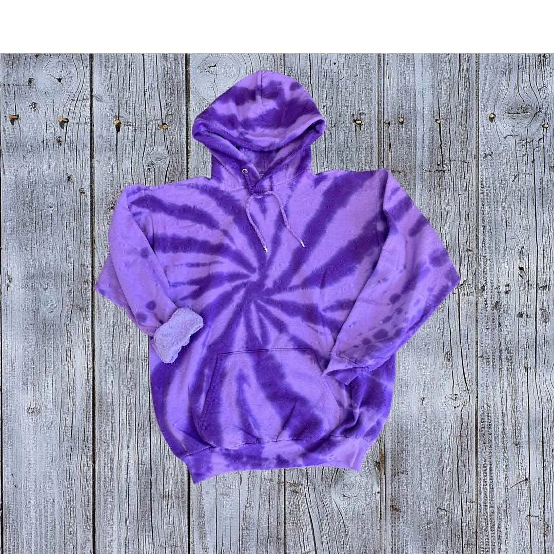 Purple Amethyst Tie Dye Hoodie Lavender Swirl Unisex Fit sold by ThePopStyle product image thumbnail 4