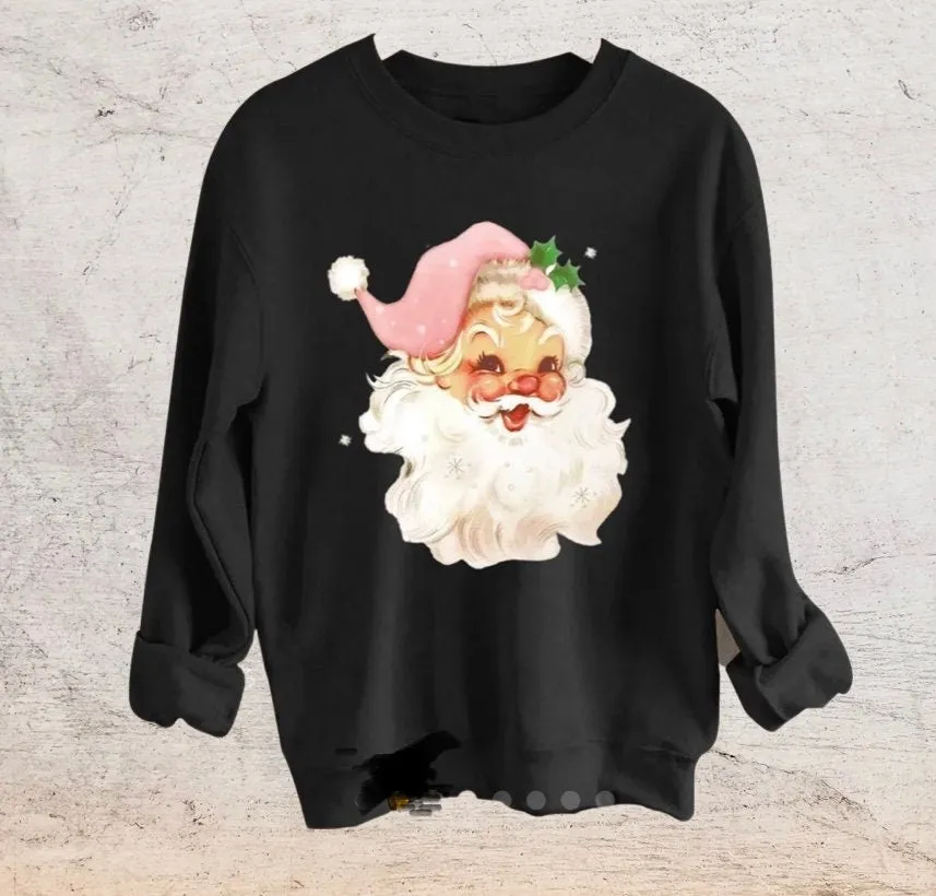 Happy Vintage Santa Sweatshirt, Retro Christmas Shirt, Vintage Christmas Shirt sold by ThePopStyle