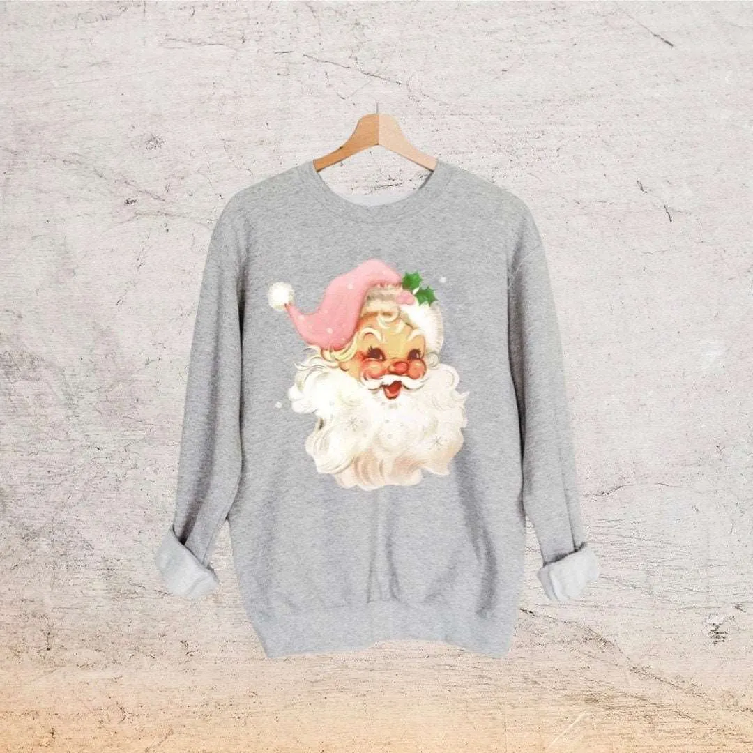 Happy Vintage Santa Sweatshirt, Retro Christmas Shirt, Vintage Christmas Shirt sold by ThePopStyle product image thumbnail 2