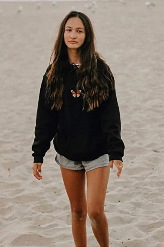 Butterfly Hoodie, Trendy Shirt Hoodie , Black Butterfly Pullover made by ThePopStyle