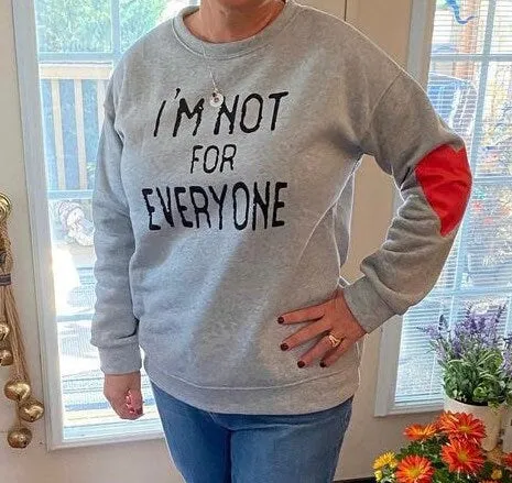 I’m Not for Everyone Sweatshirt with heart black pullover sold by ThePopStyle product image thumbnail 2