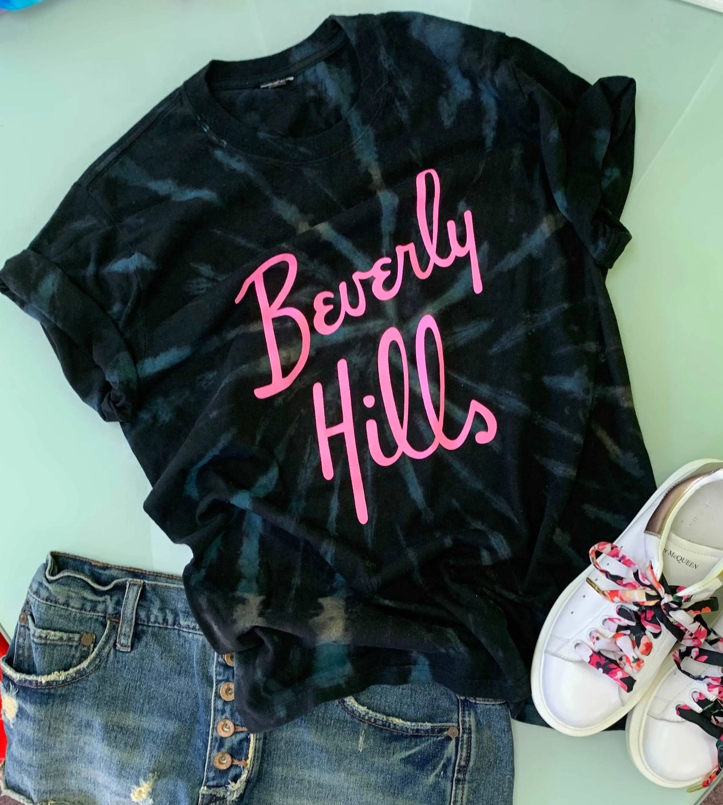 Beverly Hills Tie Dye Shirt, California Shirt, Souvenir Trip Shirt sold by ThePopStyle