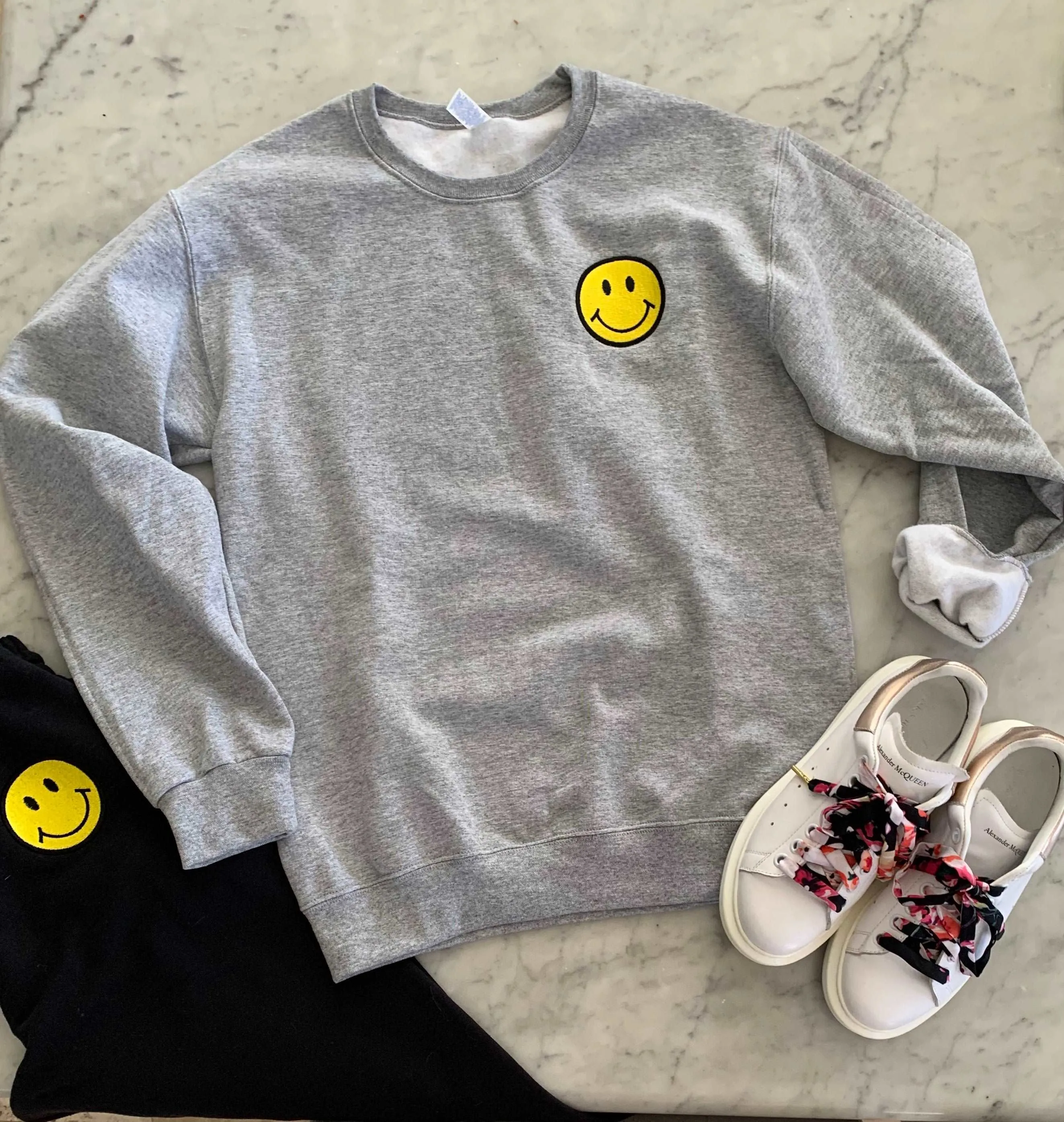 Smiley Sweatshirt, Smile Shirt , Embroidered Smile Shirt sold by ThePopStyle