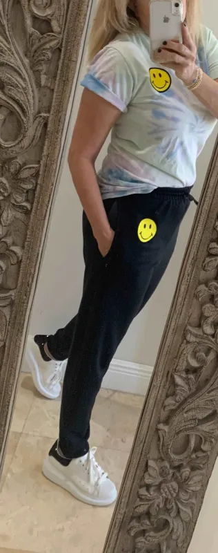 Smiley Face Joggers , Black Pocketed Joggers sold by ThePopStyle