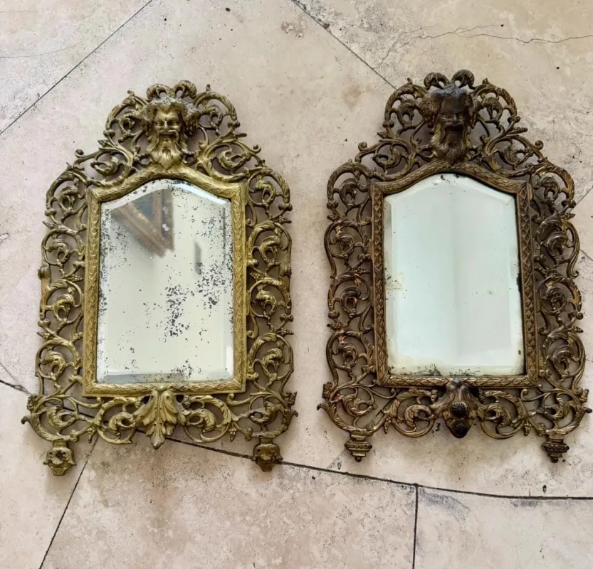 Brass Bradley Hubbard Bacchaus mirror set Ornate mirror set made by ThePopStyle