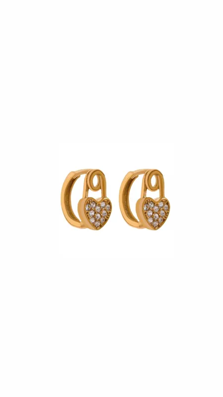 Diamond Heart Earrings sold by House of Bling
