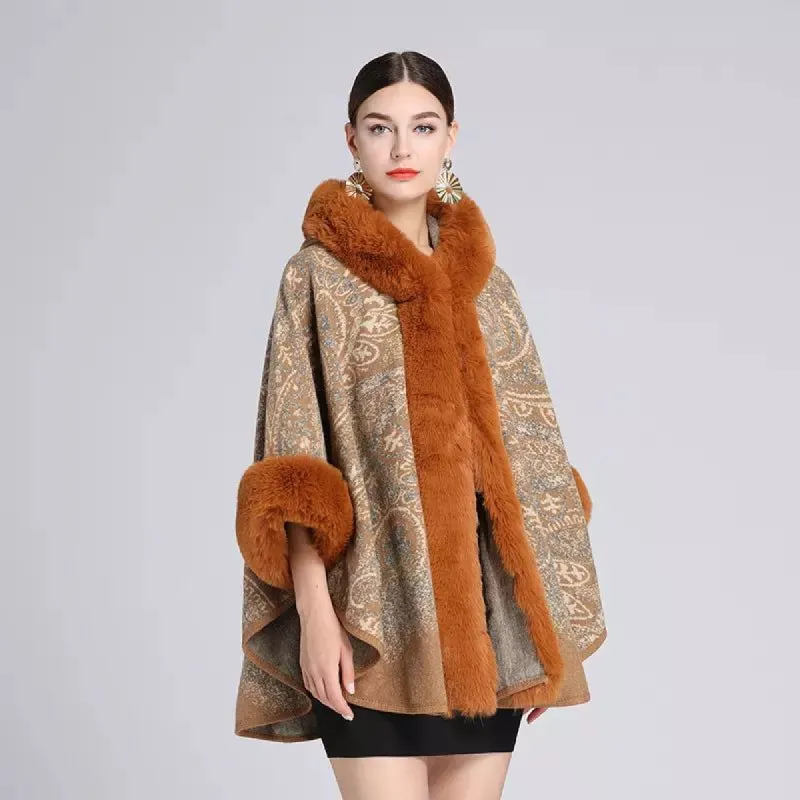 Printed Fur Ponchos sold by House of Bling