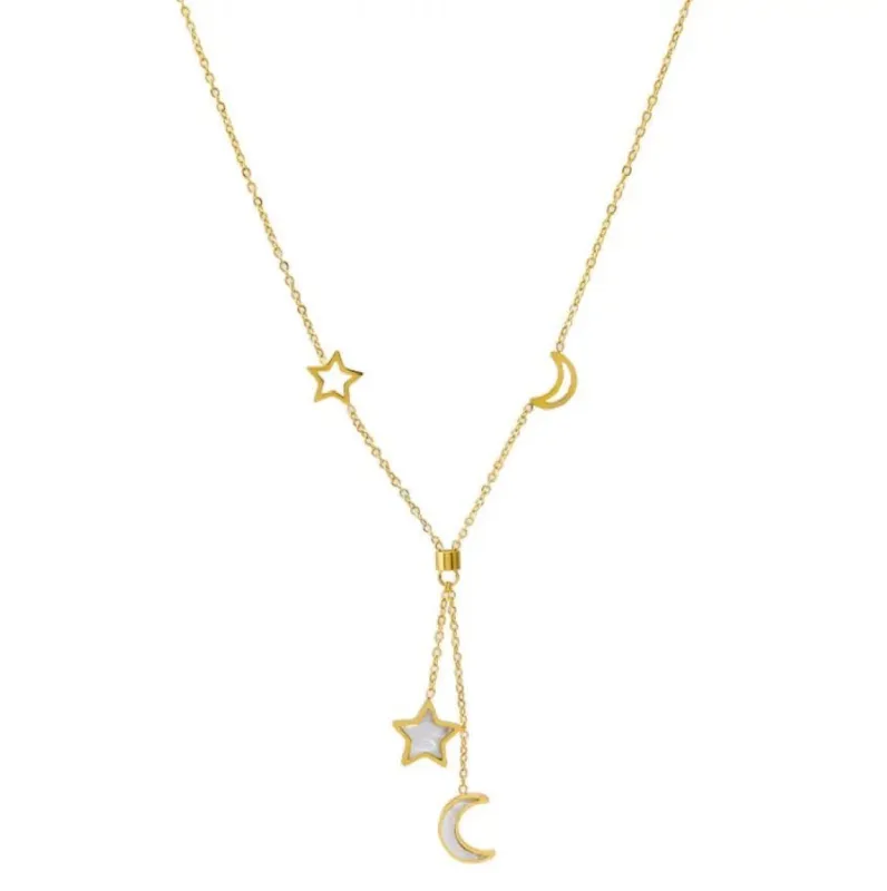 Moon and Star Necklace sold by House of Bling
