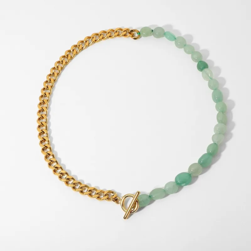 Cuban Chain with Natural Stone Necklace sold by House of Bling