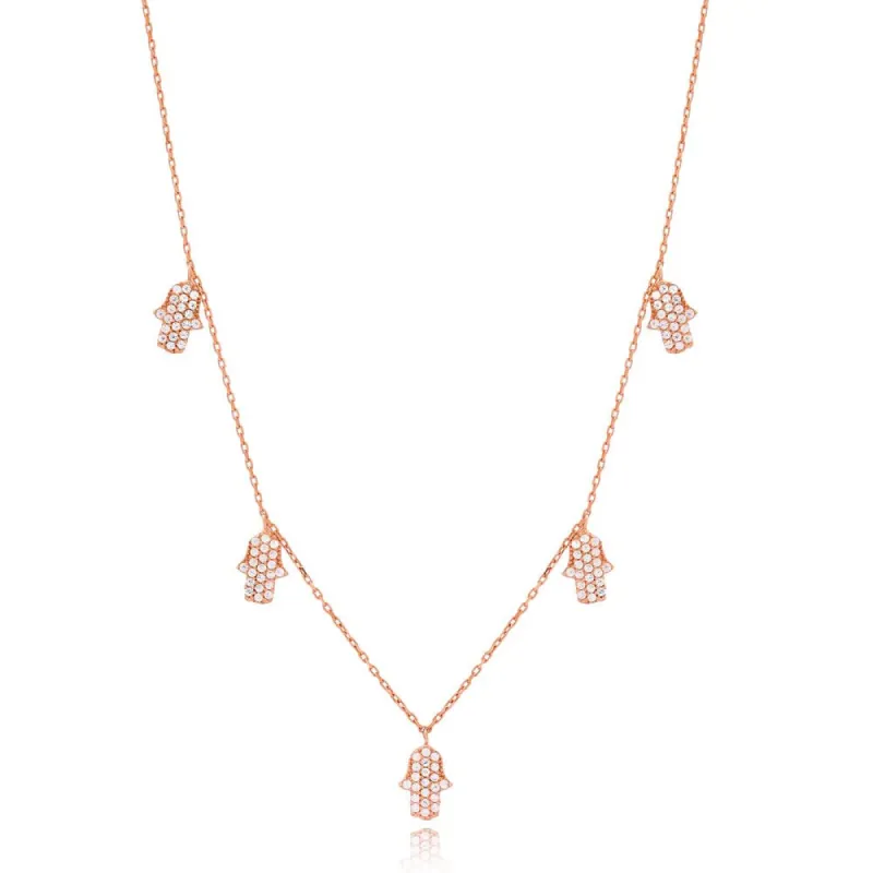 Hamsa Charm Necklace Handmade 925 Silver Sterling Jewelry sold by House of Bling