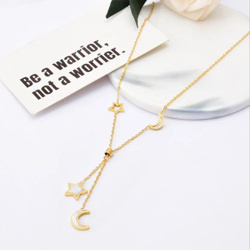 Moon and Star Necklace sold by House of Bling product image thumbnail 6