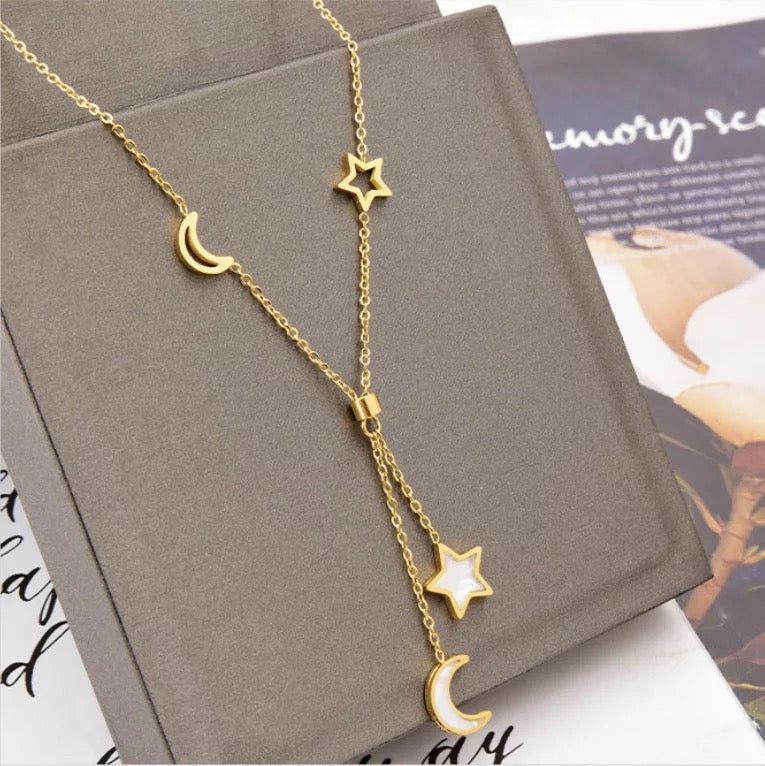 Moon and Star Necklace sold by House of Bling product image thumbnail 5
