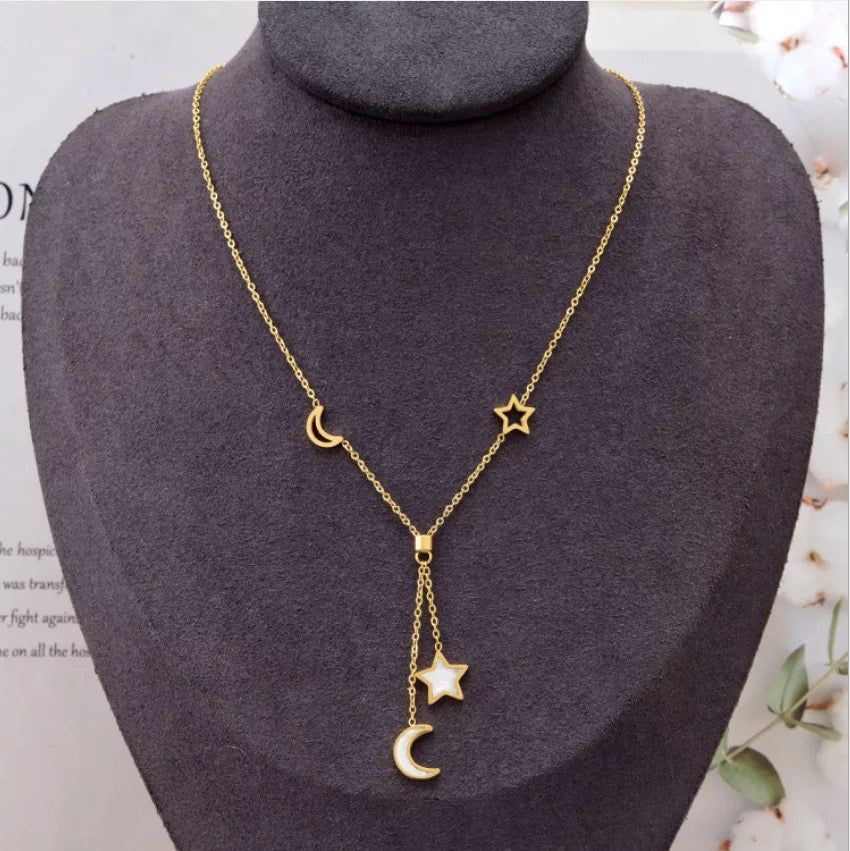 Moon and Star Necklace sold by House of Bling product image thumbnail 4