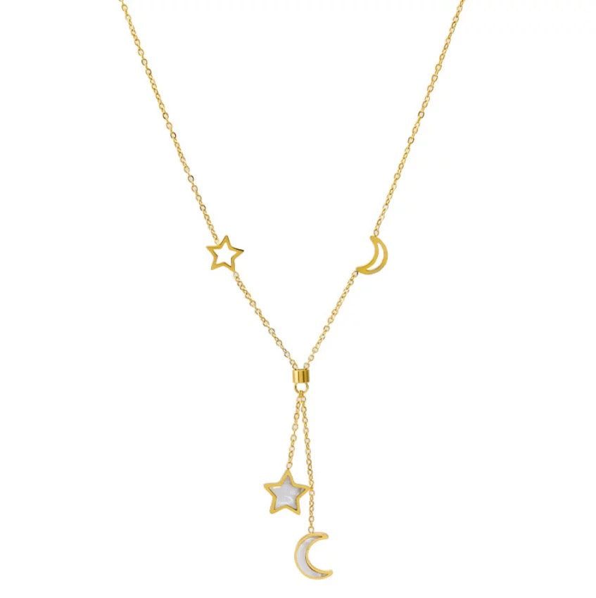 Moon and Star Necklace sold by House of Bling