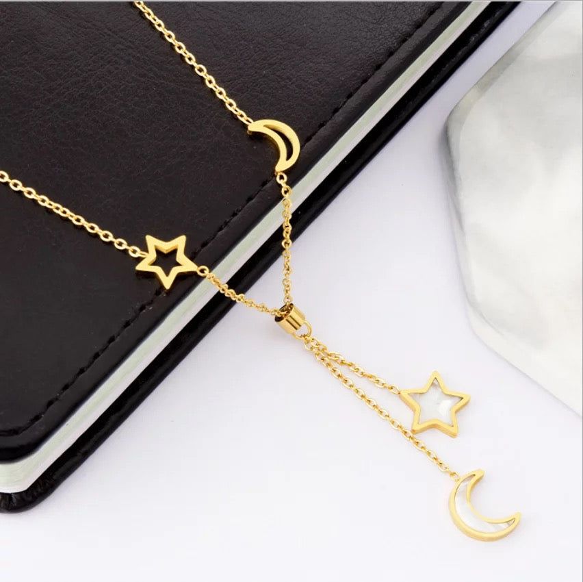 Moon and Star Necklace sold by House of Bling product image thumbnail 3