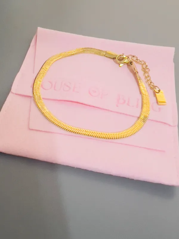 Herringbone Chain Bracelet sold by House of Bling