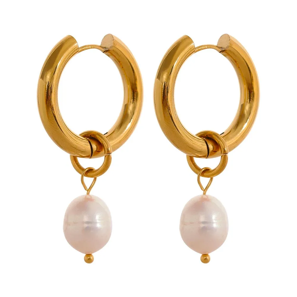 Pearl Hoops sold by House of Bling