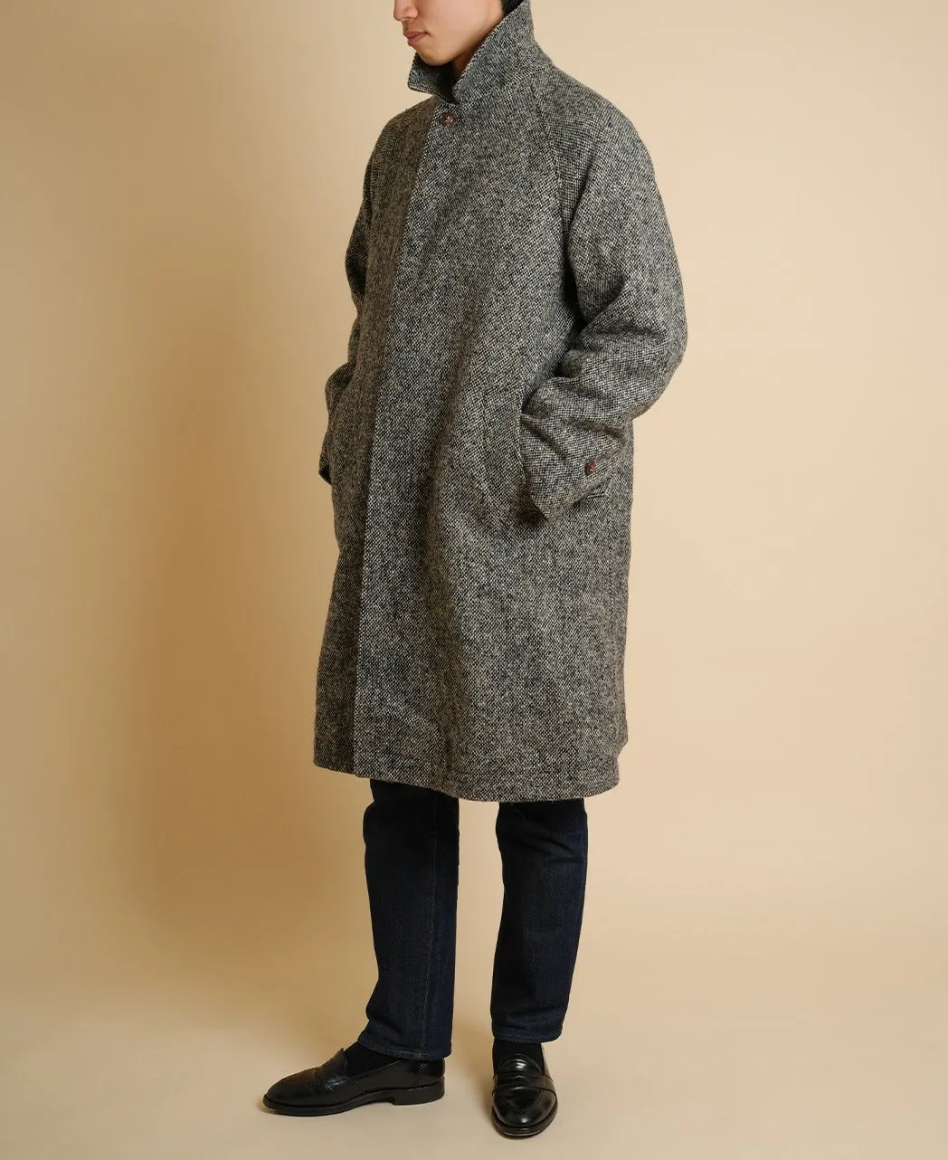 ONE PIECE SLEEVE BALMACAAN COAT DONEGAL TWEED sold by Kamakura product image thumbnail 3