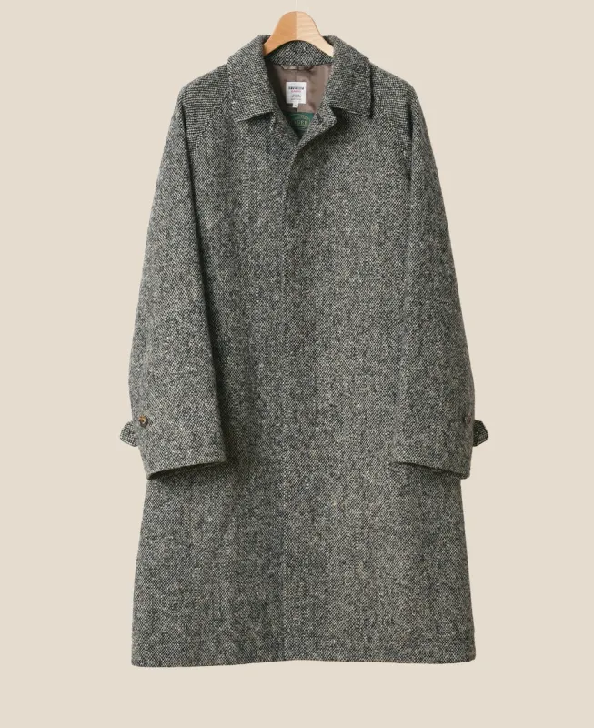 ONE PIECE SLEEVE BALMACAAN COAT DONEGAL TWEED sold by Kamakura