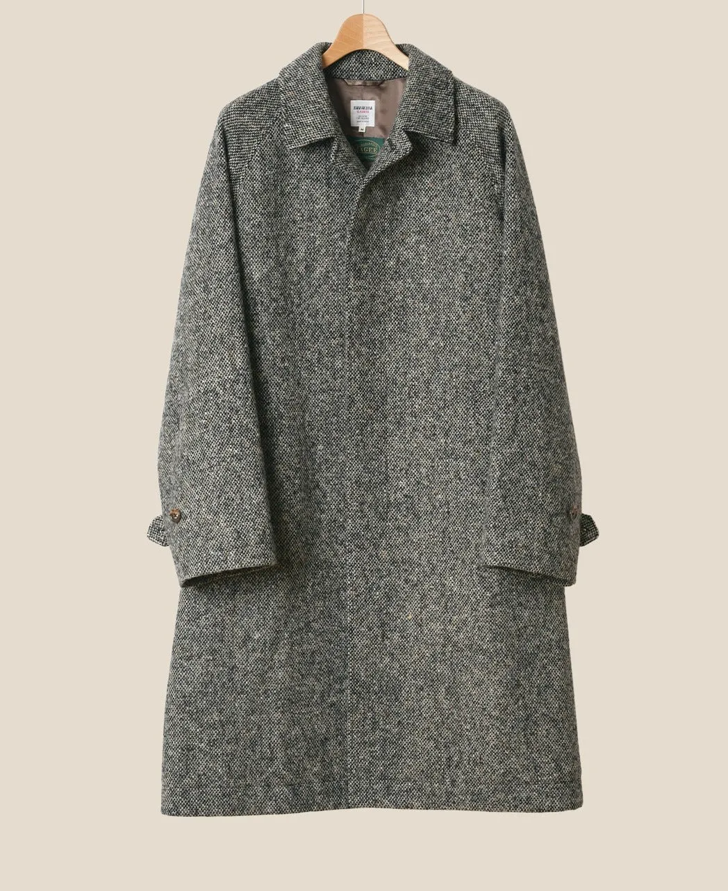 ONE PIECE SLEEVE BALMACAAN COAT DONEGAL TWEED sold by Kamakura