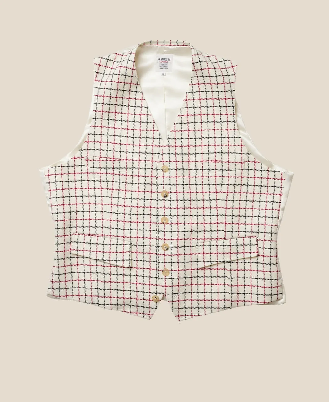 Moon Tattersall odd vest sold by Kamakura