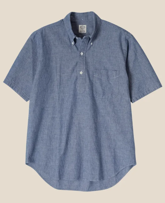 VINTAGE IVY BD POPOVER 5.5oz Blue Chambray sold by Kamakura