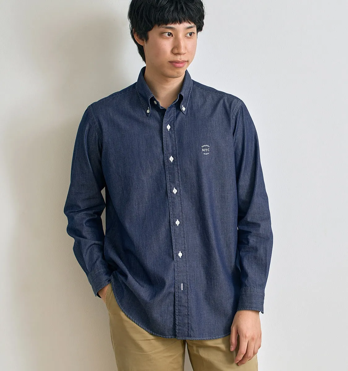 Tokyo Fit - Button down denim casual shirt sold by Kamakura product image thumbnail 2