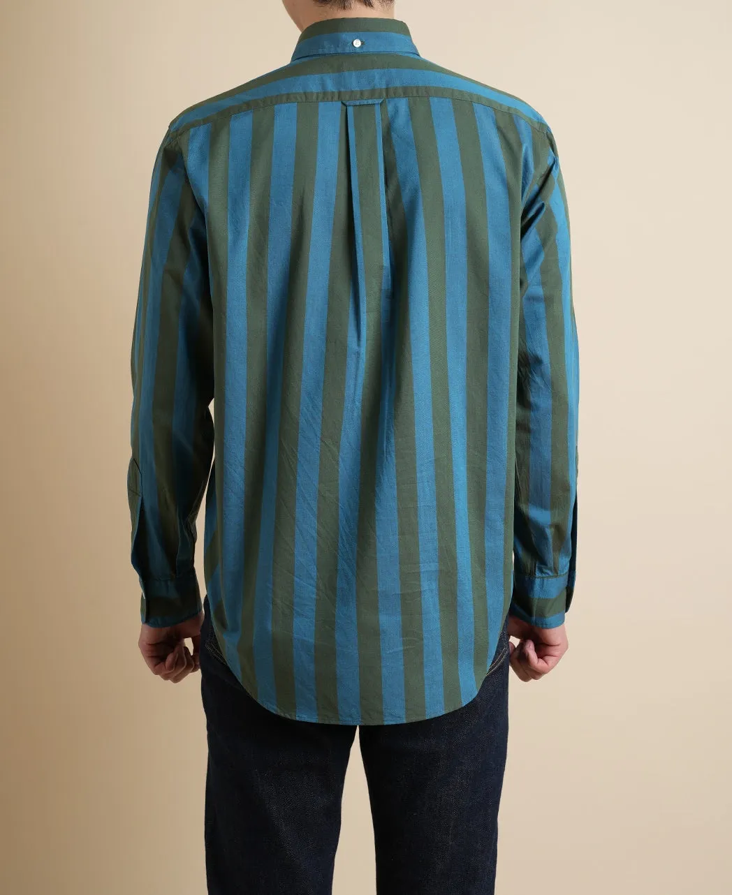 Vintage Ivy Olive green and Blue Stripe Popover sold by Kamakura product image thumbnail 4