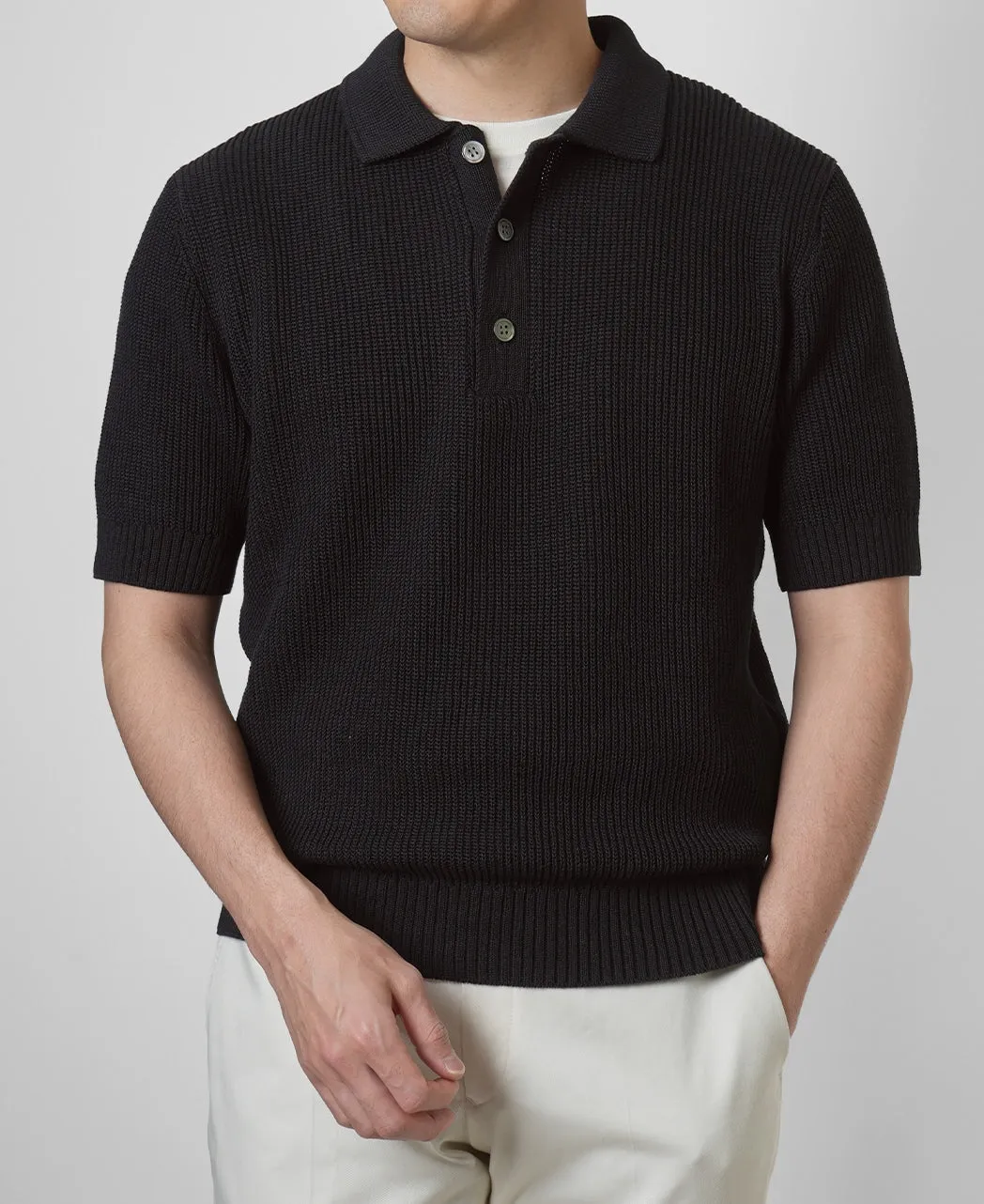 Dry touch knit polo sold by Kamakura product image thumbnail 3
