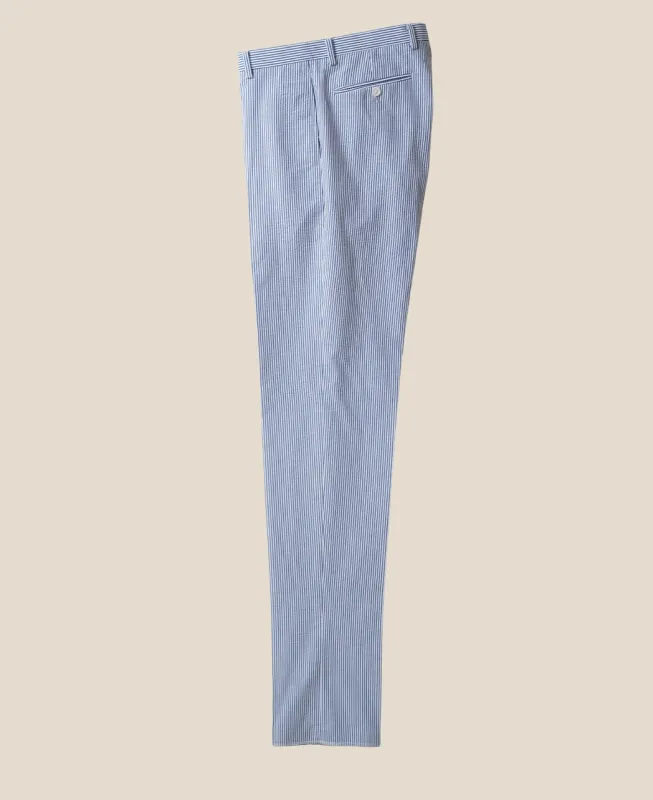 Classic Cut Ivy Trousers Seersucker Stripe sold by Kamakura