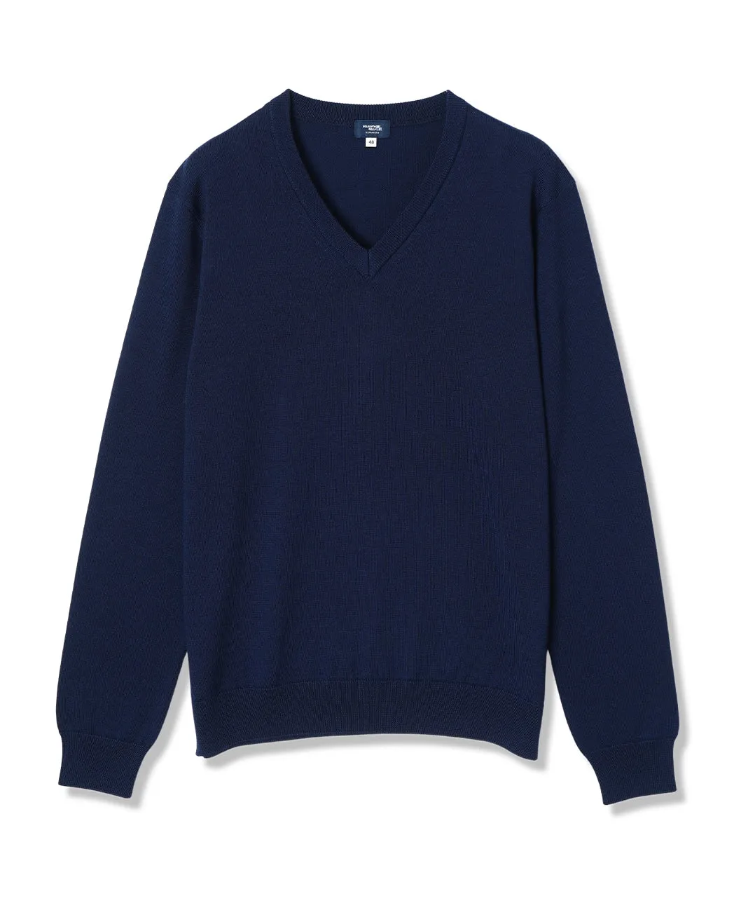 V-NECK KNIT SWEATER 12 Gauge Super Extra Fine Merino sold by Kamakura