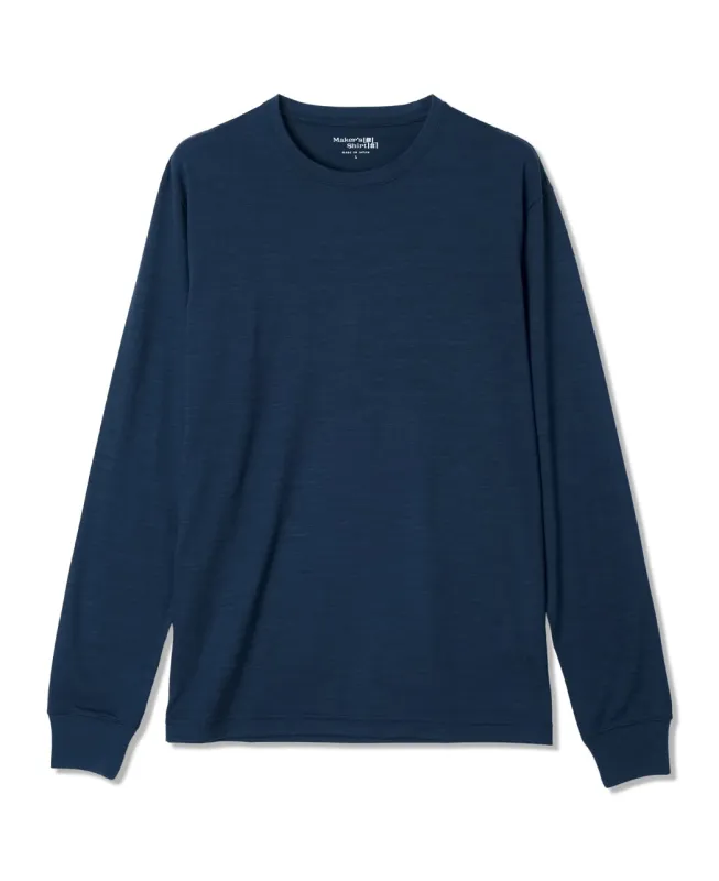 Washable Merino Wool Long Sleeve T-Shirt sold by Kamakura