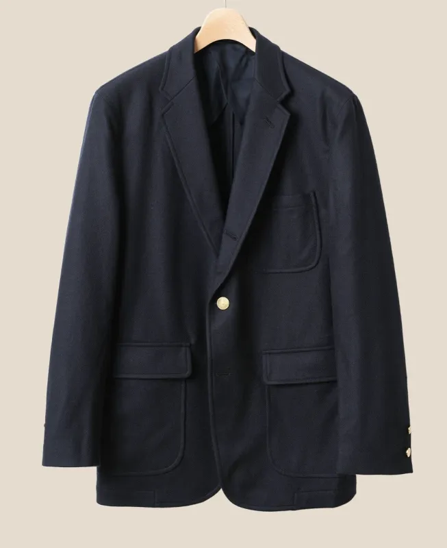 Unstructured Ivy Blazer Navy Flannel sold by Kamakura