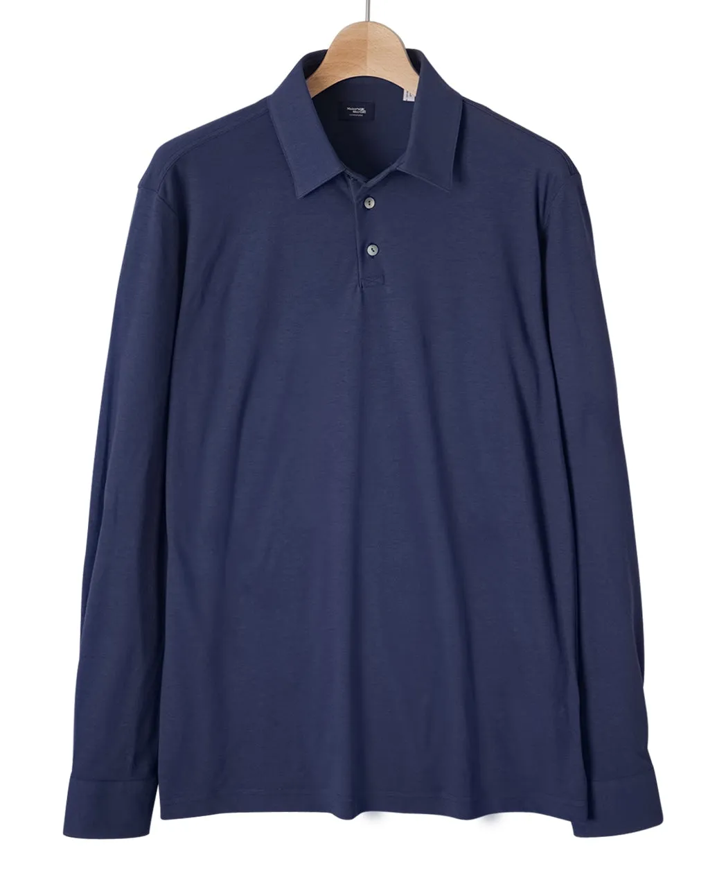 Long-sleeve high-twist cotton polo sold by Kamakura product image thumbnail 5