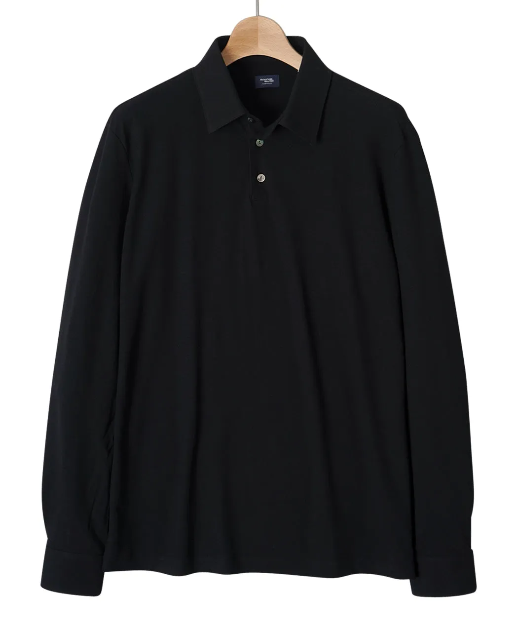Long-sleeve high-twist cotton polo sold by Kamakura