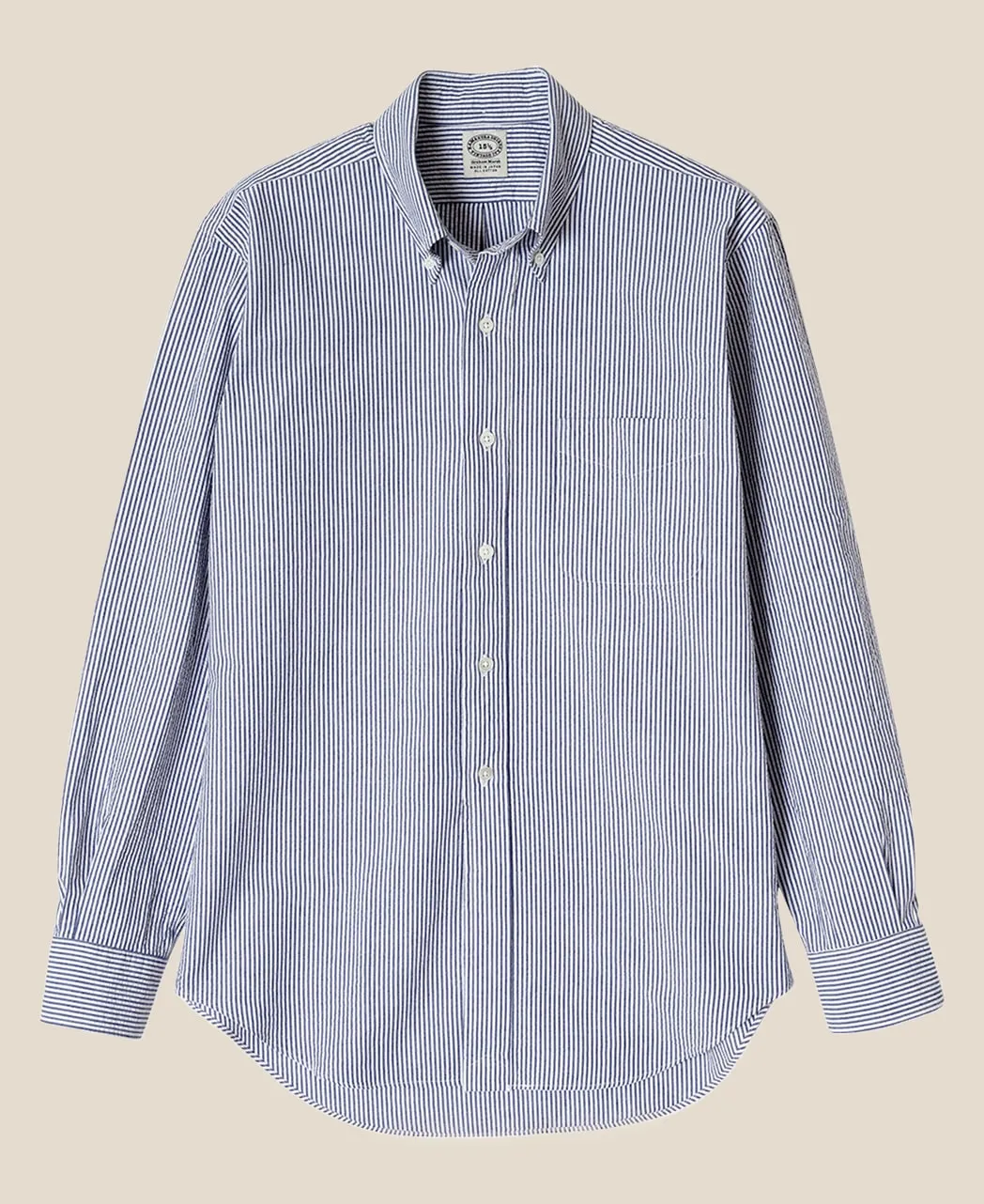 VINTAGE IVY BUTTON-DOWN BLUE SEERSUCKER STRIPE sold by Kamakura