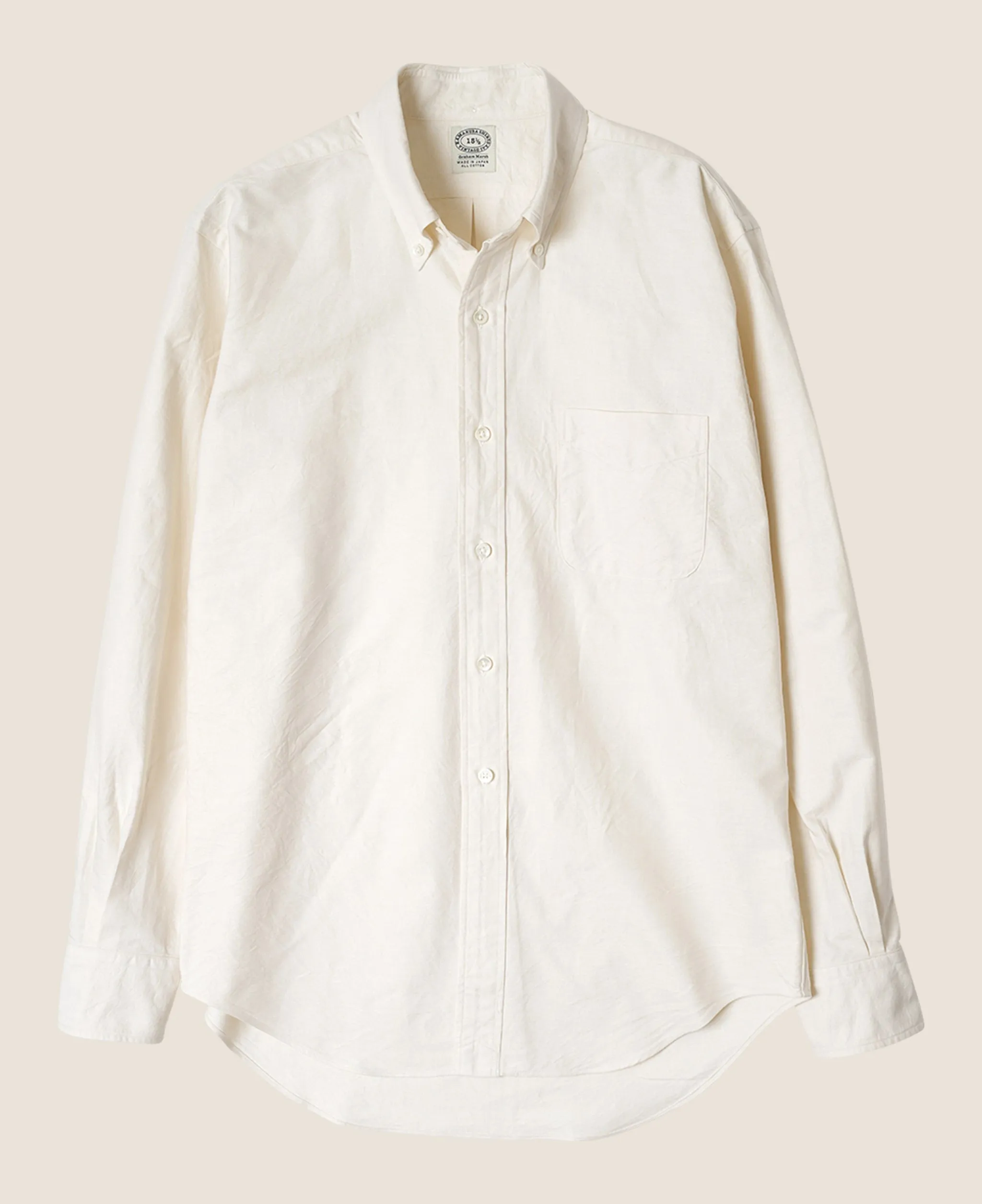 VINTAGE IVY - Button Down Ecru Oxford sold by Kamakura